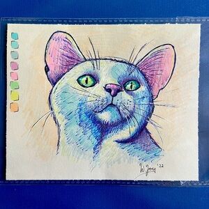 Original cat sketchbook art